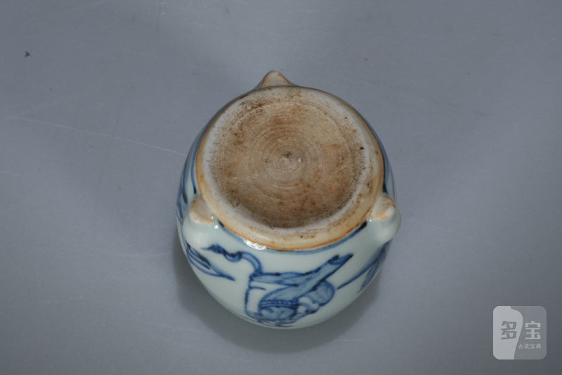 明 青花携琴访友香插式琴炉 - 图3